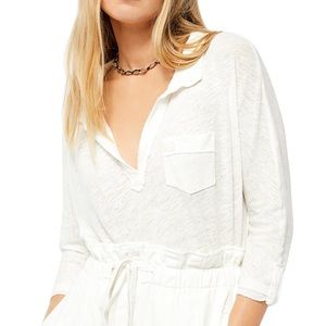 Free people white Henley top